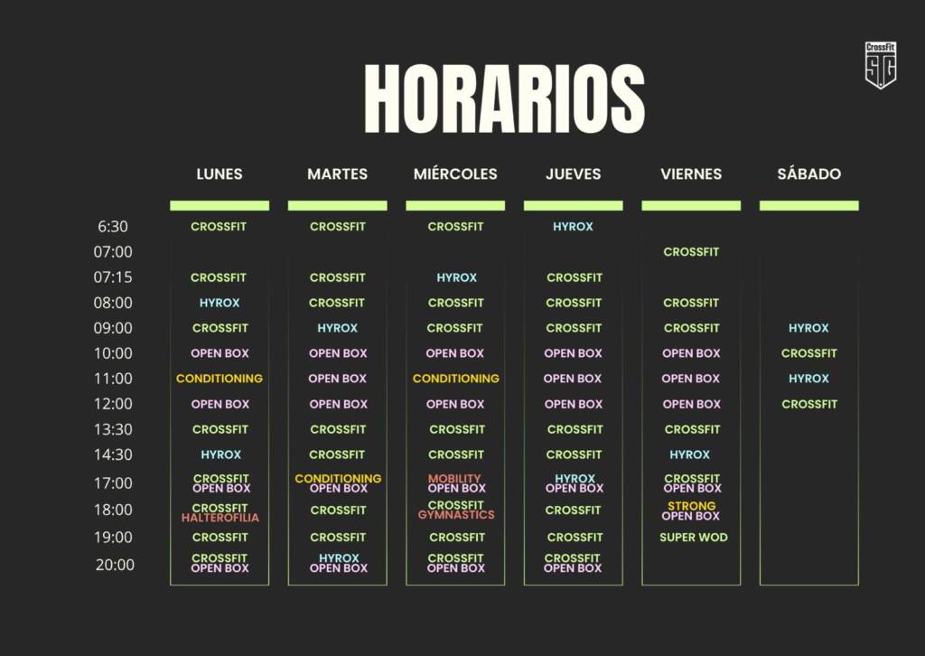 Horarios CrossFit STG